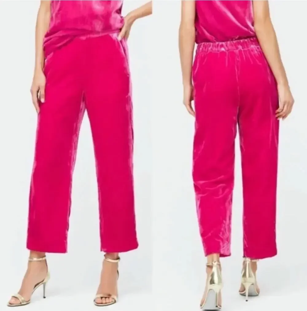 J. Crew Pull-on Peyton Pant in Velvet Fuchsia Pink AB650 Size 2